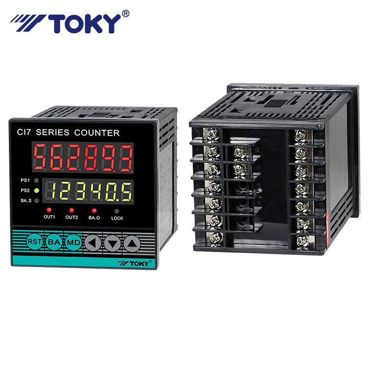 TOKY Industrial Two-row 6 Digit Display Quantity Length Batch Measuring Digital Counter