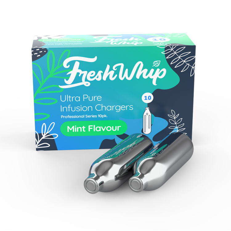 Discounted Market Price of Excellent Quality 8.2gx 10 Pack FreshWhip Mint Flavor Whipped Cream Chargers for Bulk Buyers