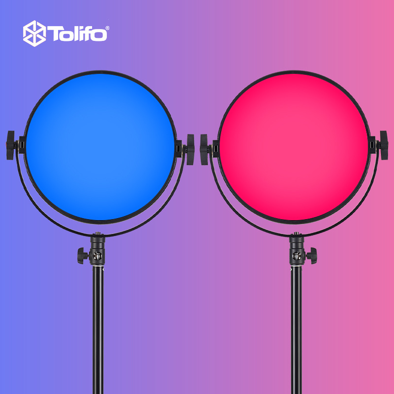 TOLIFO Video Panel Light R-S60RGB Round RGB color DMX APP Soft Photography Studio Live streaming Gaming LED Panel Fill Light