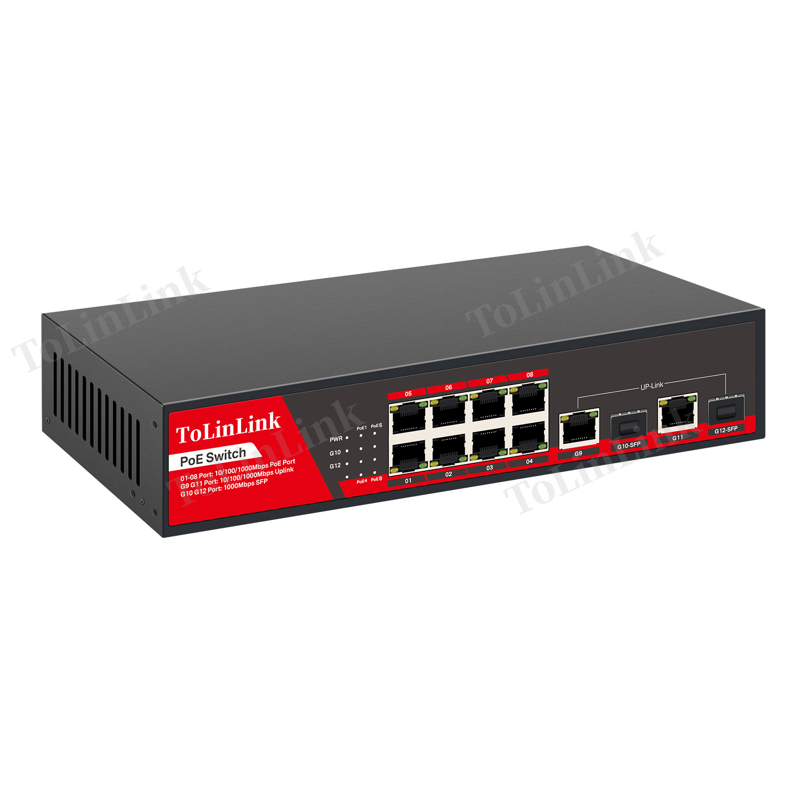 Tolinlink TLK-SG822P-SFP 8GE+2GE+2SFP smart AI  6kv surge protection VLAN 250M extend gigabit poe switch