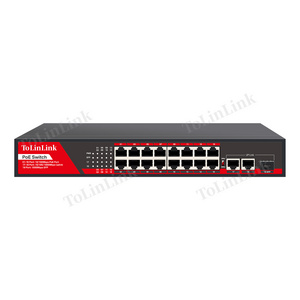 Tolinlink TLK-SL1621P OEM/ODM 16 ports 10/100mbps 2 ports gigabit uplink 1 port SFP 250m VLAN POE switch