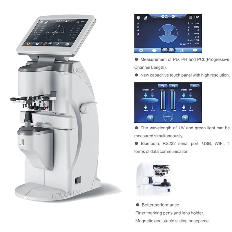 LHVD910 Medical Optical Lensmeter Price 7 inch Auto Focimeter Blue Tooth Digital Lensometer