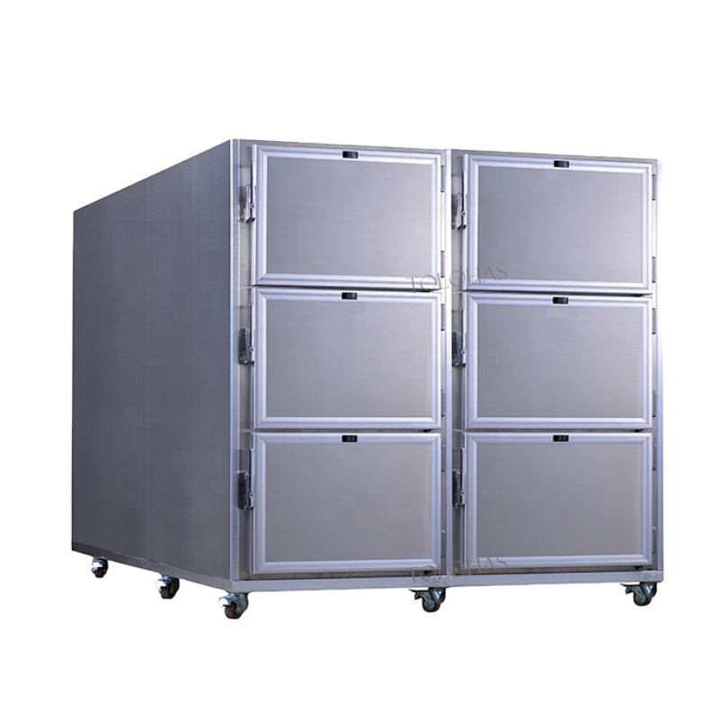 LHU06B Six bodies morgue refrigerator mortuary cooler corpses cabinet mortuary freezer