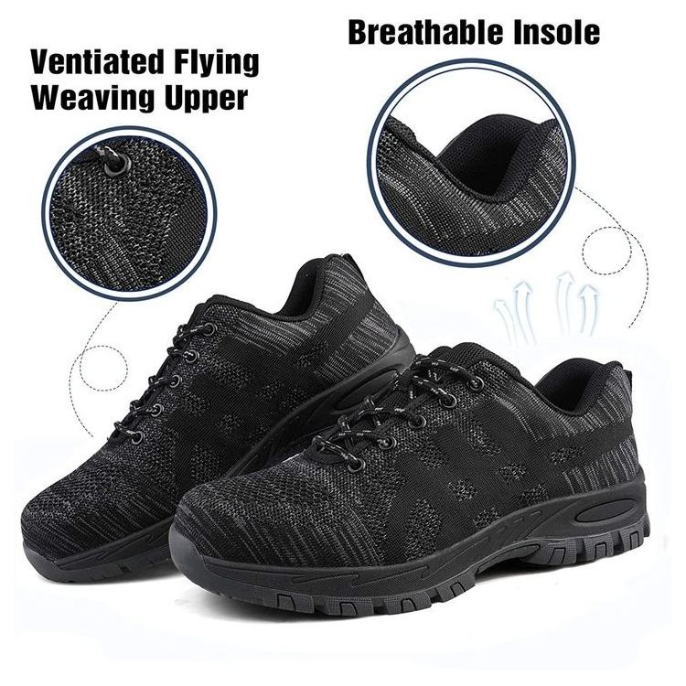 Men's Women's Safety Shoes Steel Toe Work Sneakers Breathable Lightweight Construction Footwear