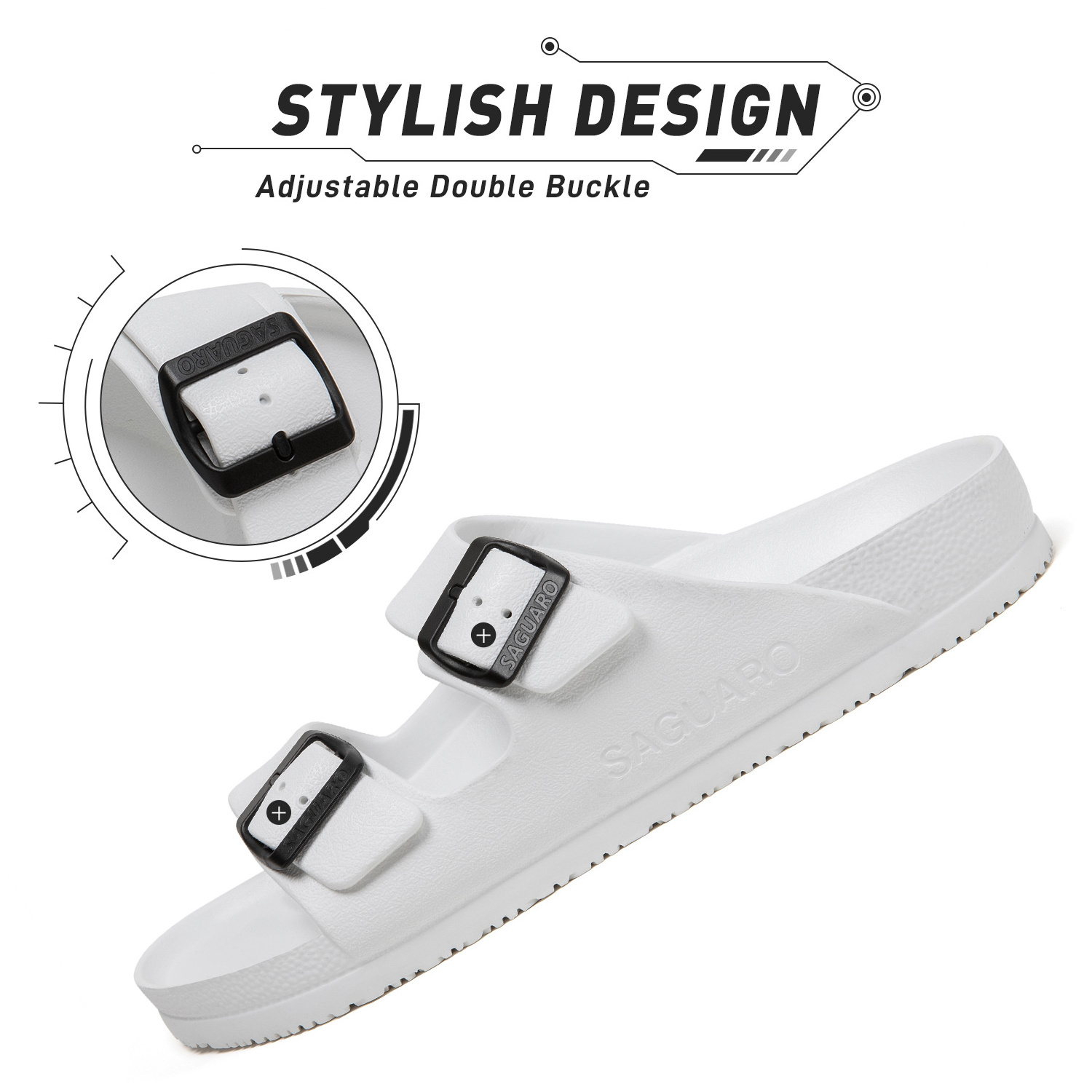 2021 Factory Price Adjustable Buckle Couple Slippers Light Comfortable EVA Sandals Non Slip Beach Shoes Slipper For Men Women