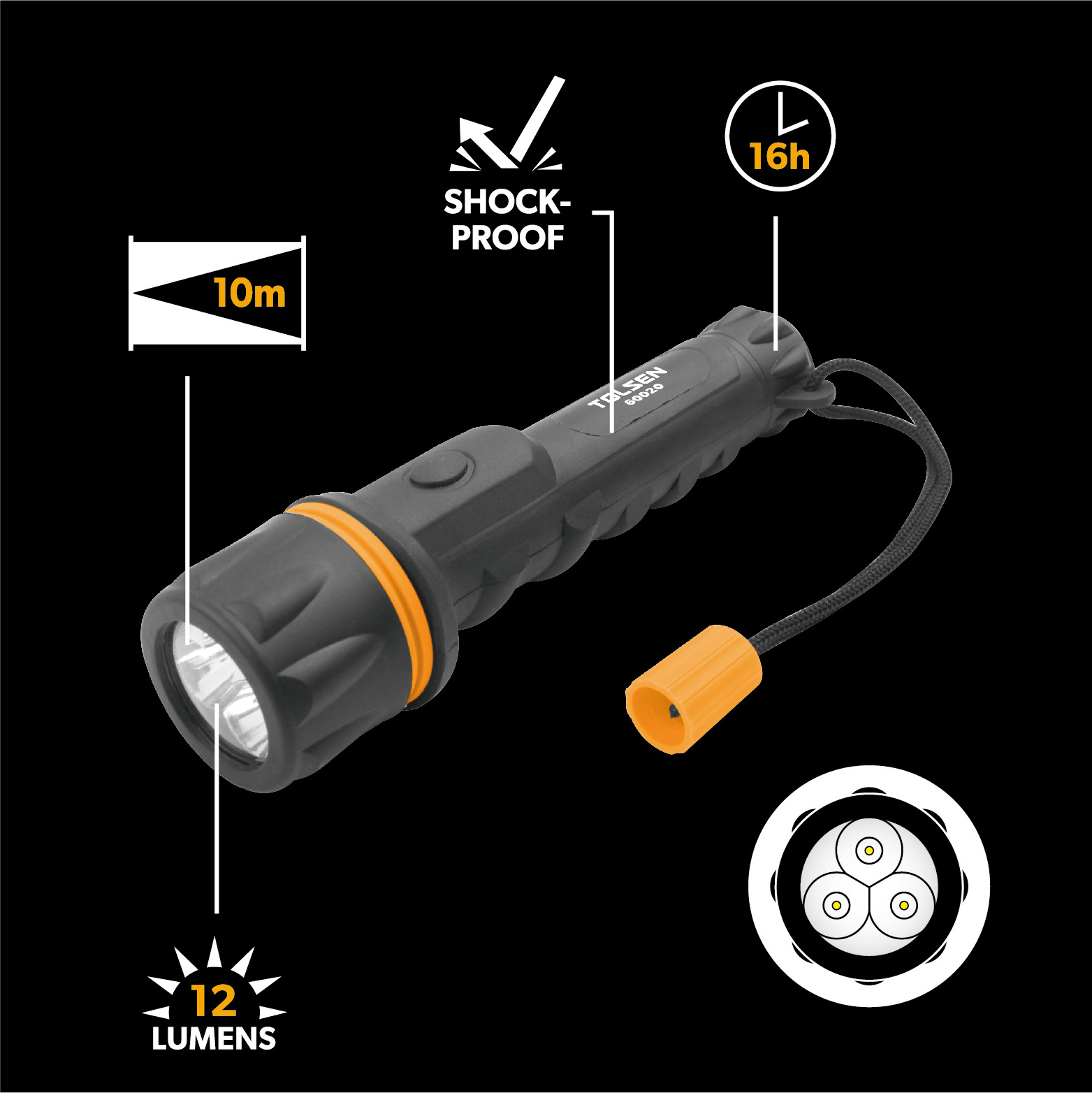 TOLSEN 60020 Mini led torch flashlight