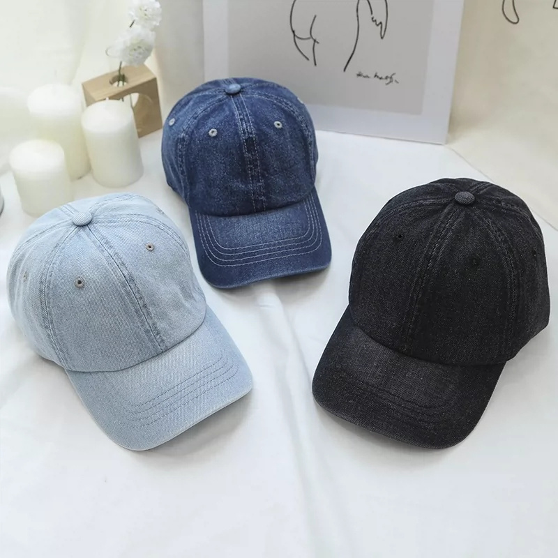 Headwear Vintage Adjustable Custom Designer Jeans Denim Caps Logo Baseball Hat For Men Women