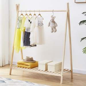 Kids Wooden Coat Rack Bedroom Decoration Baby Garment Hanger Rack Stand baby Cloth Drying Rack