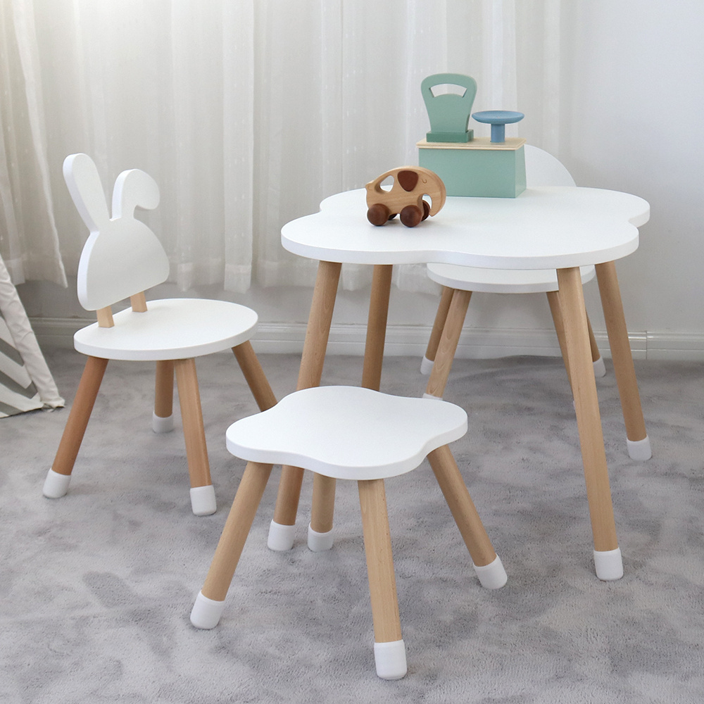 Nursery Montessori Kids Children Room Table Wood Animal Furniture Girls Study Desk Toddler Table and Chair Set for Kids