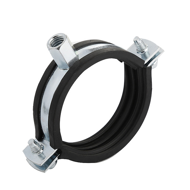 Heavy Duty Rubber Lined Hose Clamp, Galvanized Steel Hinged Clamp,Rubber Lined Split Clamp