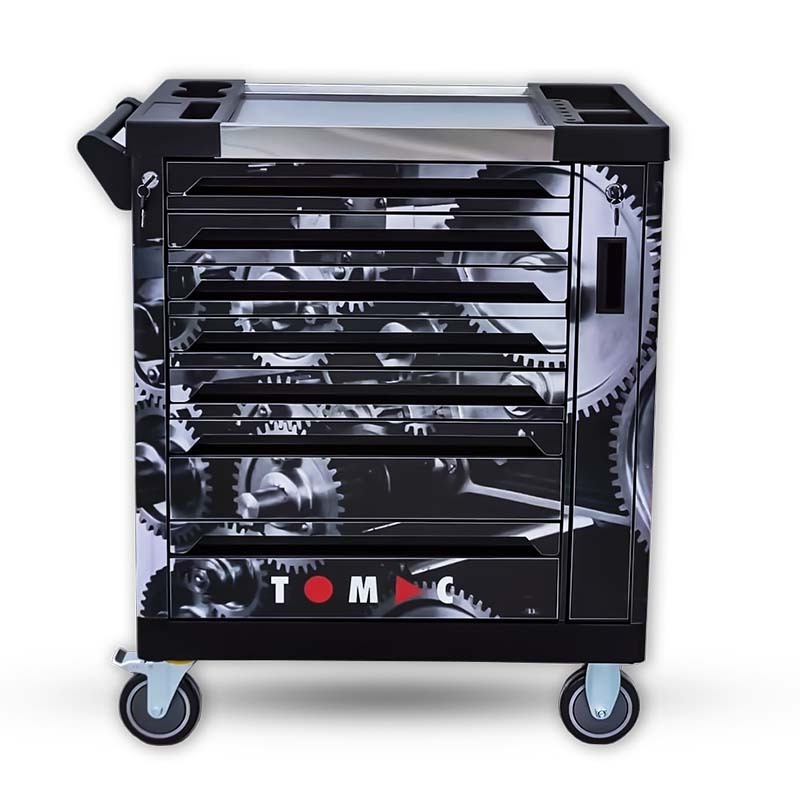 TOMAC Support Customized 202pcs Metal 6 Drawer Colorful stainless steel tool chests and cabinets garage With Hand Tools