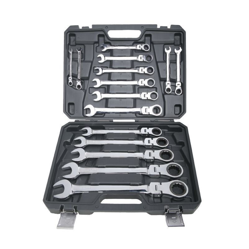 TOMAC 15Pcs Flexible Socket Ratchet Wrenches high quality hand tool kit In BMC