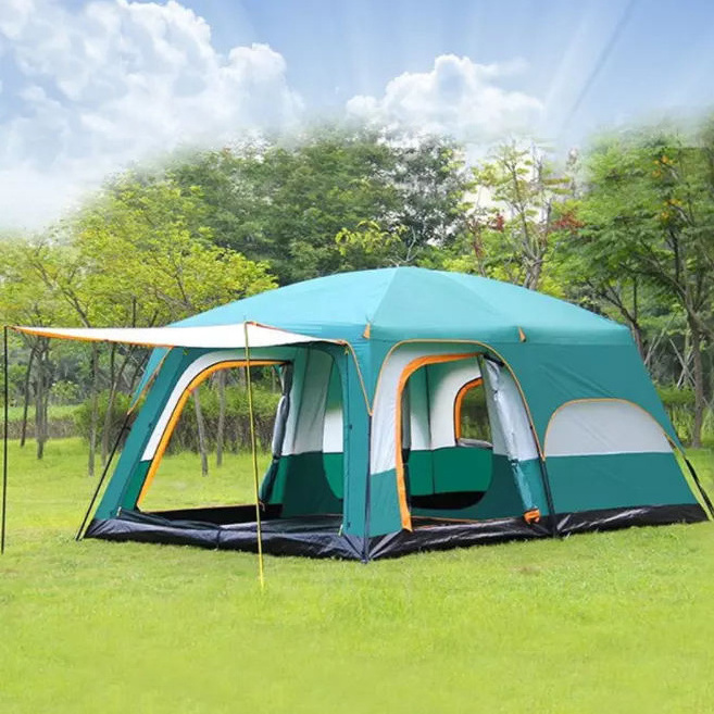 Wholesale cheap large space family camping tent waterproof ventilation camping hiking tent