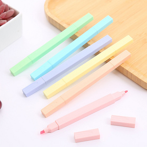 free shipping high quality stationary water based fluorescent highlighter square marker pen