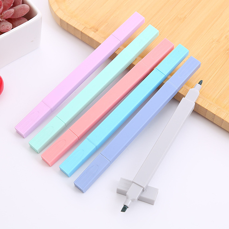 free shipping high quality stationary water based fluorescent highlighter square marker pen