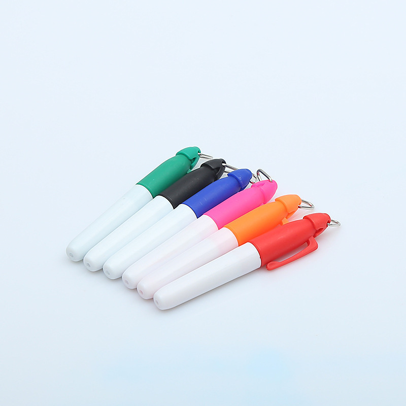 china manufacture coloured permanent industrial extra fine mini portable marker pen with hook in bulk on stainless steel