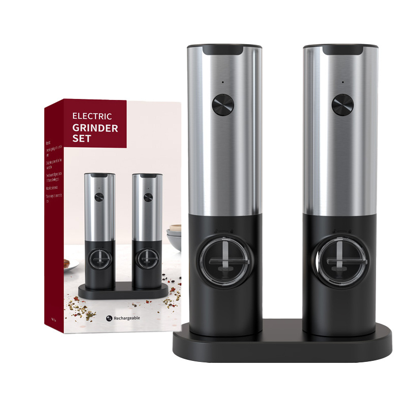 Gravity Automatic Rechargeable Usb, Stainless Steel Ceramic Burr Spice And Herbs Mill Electric Salt And Pepper Grinder/