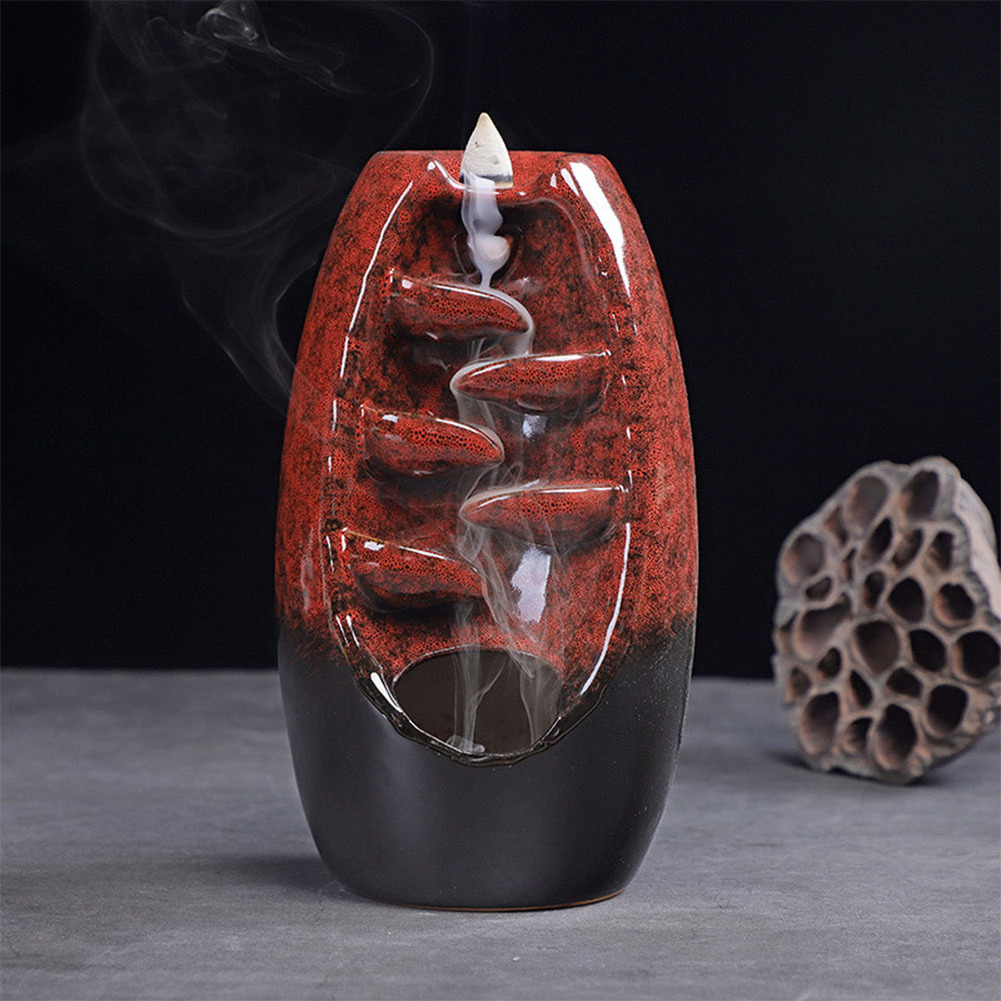 Creative Double-sided Incense, Burner 2 Side Aroma Smoked Bakhoor Oud Burner Double Cone Holder Backflow Ceramic Incense Burner/