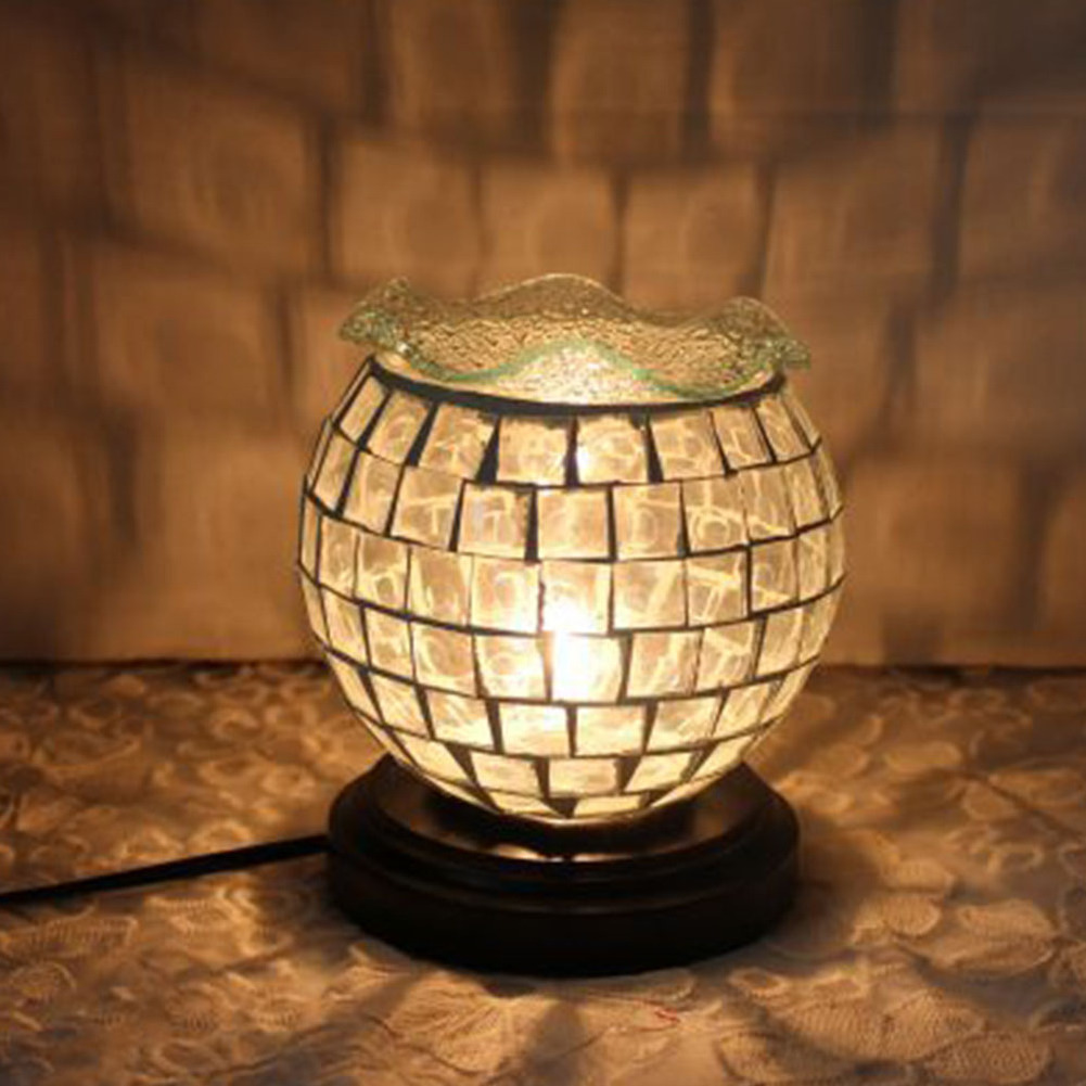 Handcrafted Mosaic Candle Wax, Scented Burner Fragrance Melter Electric Candle Warmer Glass aromatherapy lamp Night Light/