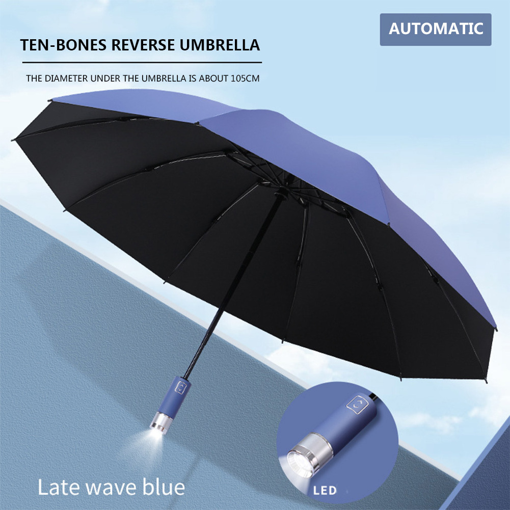 Travel Umbrella Black Pongee, Waterproof Auto Open Paraguas 8 10 12 Ribs 3 Folding Uv Automatic Umbrella/