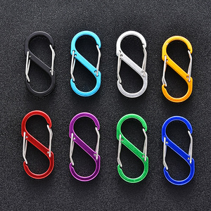 Wholesale 8 Colors S-type Mini Metal Carabiner Keychain Carabiner Wire Gate Clip Accessories Safety Buckle For Key Ring And Back