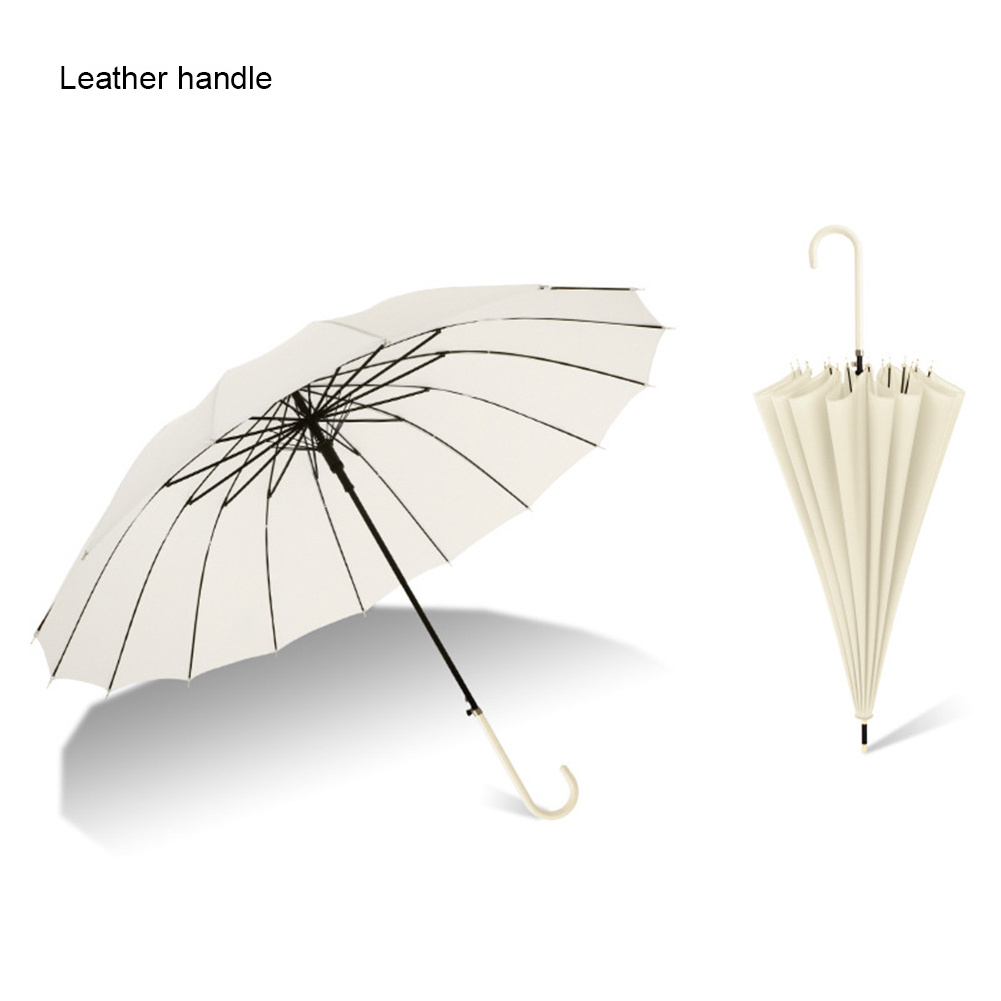 New Solid 16-bone Straight Clear Customized Umbrella Automatic Long Umbrella Printed Advertising Umbrella With Logo