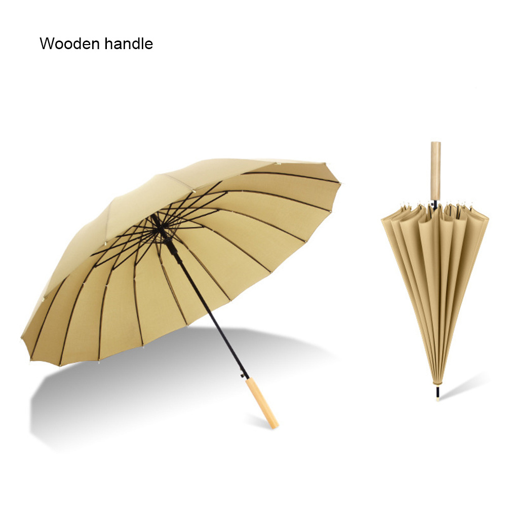 New Solid 16-bone Straight Clear Customized Umbrella Automatic Long Umbrella Printed Advertising Umbrella With Logo