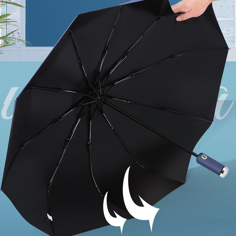 Fully Automatic Umbrella Car Reverse Sunscreen Sunshade Sun Umbrella Dual Use With Led Flashlight Business Umbrella