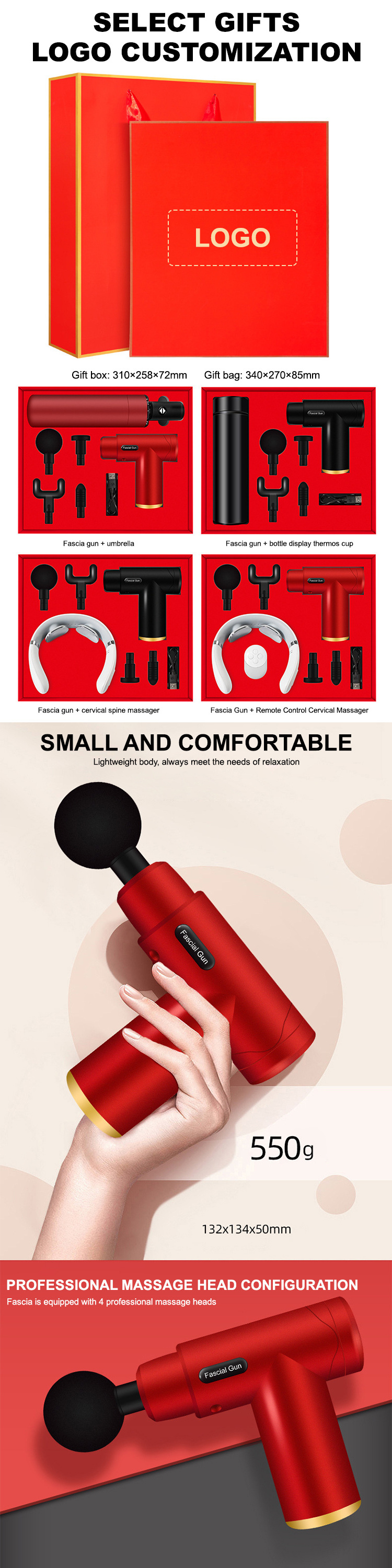 Portable Mini Fascial Gun, Massager Vacuum Flask With Temperature Display Brother And Sister Gifts/