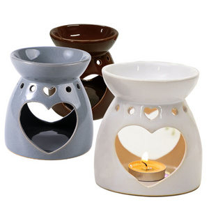 Hot Sale Hearts, Hollow Ceramic Oil Burner Wholesale Ceramic Wax Melter Warmer Lamp Candles Essential Oil Incense Burners