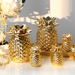 Creative European-style Golden Ceramic, Pineapple Ornaments Desktop Ornaments Home Decorations/