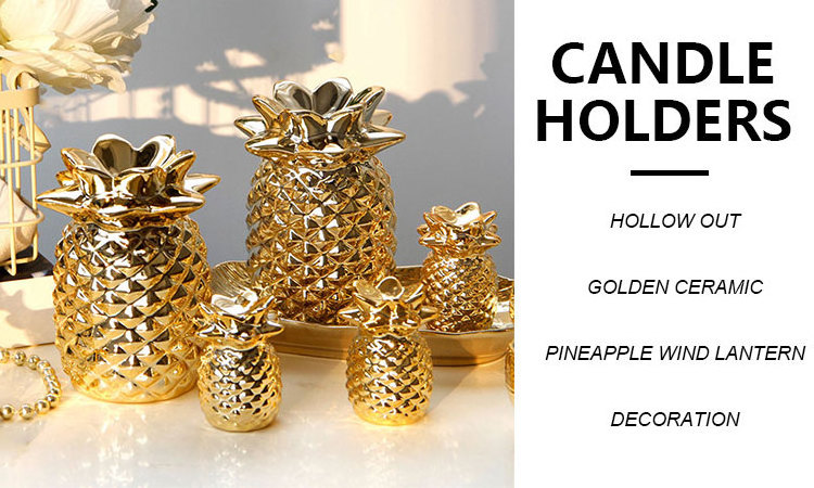 Creative European-style Golden Ceramic, Pineapple Ornaments Desktop Ornaments Home Decorations/