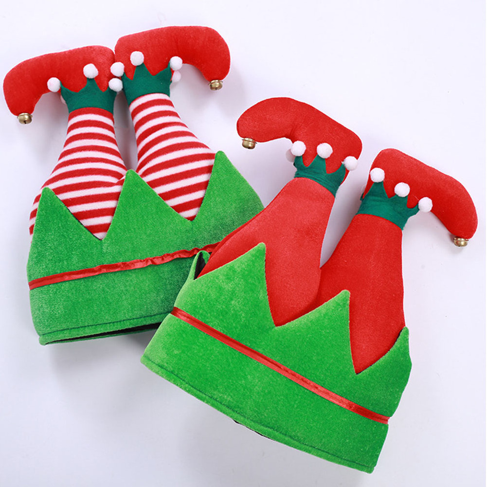 2023 Christmas Hat Plush, Elf Santa Hat Ornament Decoration Christmas Cap Turkey Hats New Year Xmas Party Props Decoration/