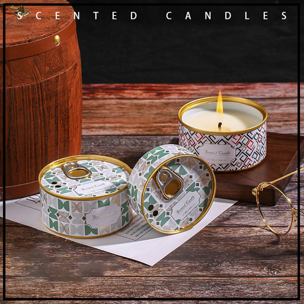 Home Decor Luxury Romantic, Candle Tinplate Candles Scented Soy Wax Smokeless Relaxing Candle/