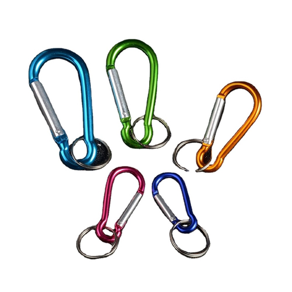 Metal Openable Carabiner Buckles Connector Spring Oval Ring Snap Clip Trigger For Bag Purse Keychain