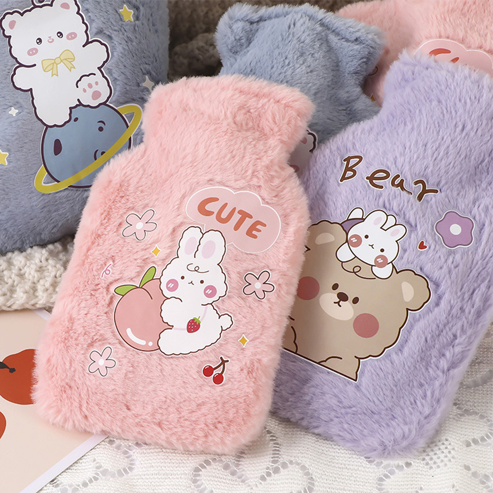 Hot Sale Keep Warm, Plush Cover Cute Mini Cartoon Character Pvc Bag Water Filling Hot Water Bottle For Winter/