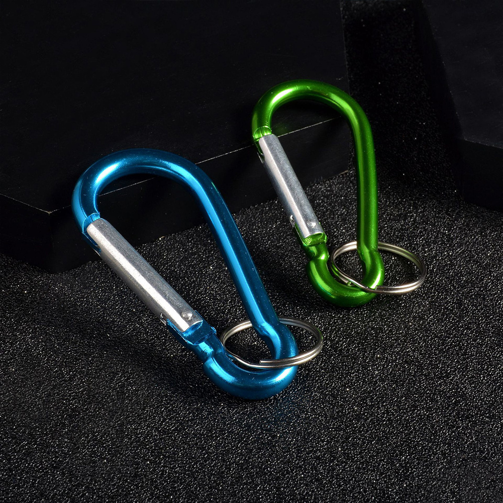 Metal Openable Carabiner Buckles Connector Spring Oval Ring Snap Clip Trigger For Bag Purse Keychain