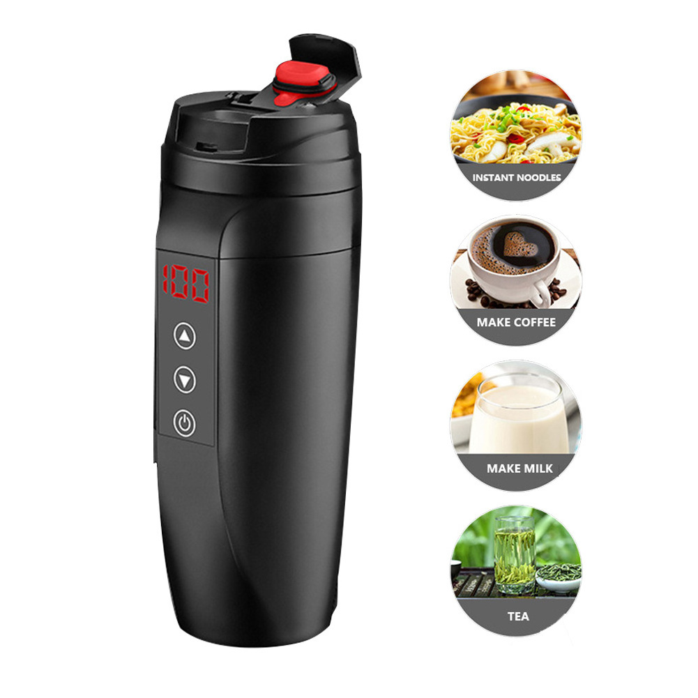 Smart Travel Car Mug, 12v Kettle Stainless Steel Vacuum Electric Heating Temperature Control Coffee Cup/