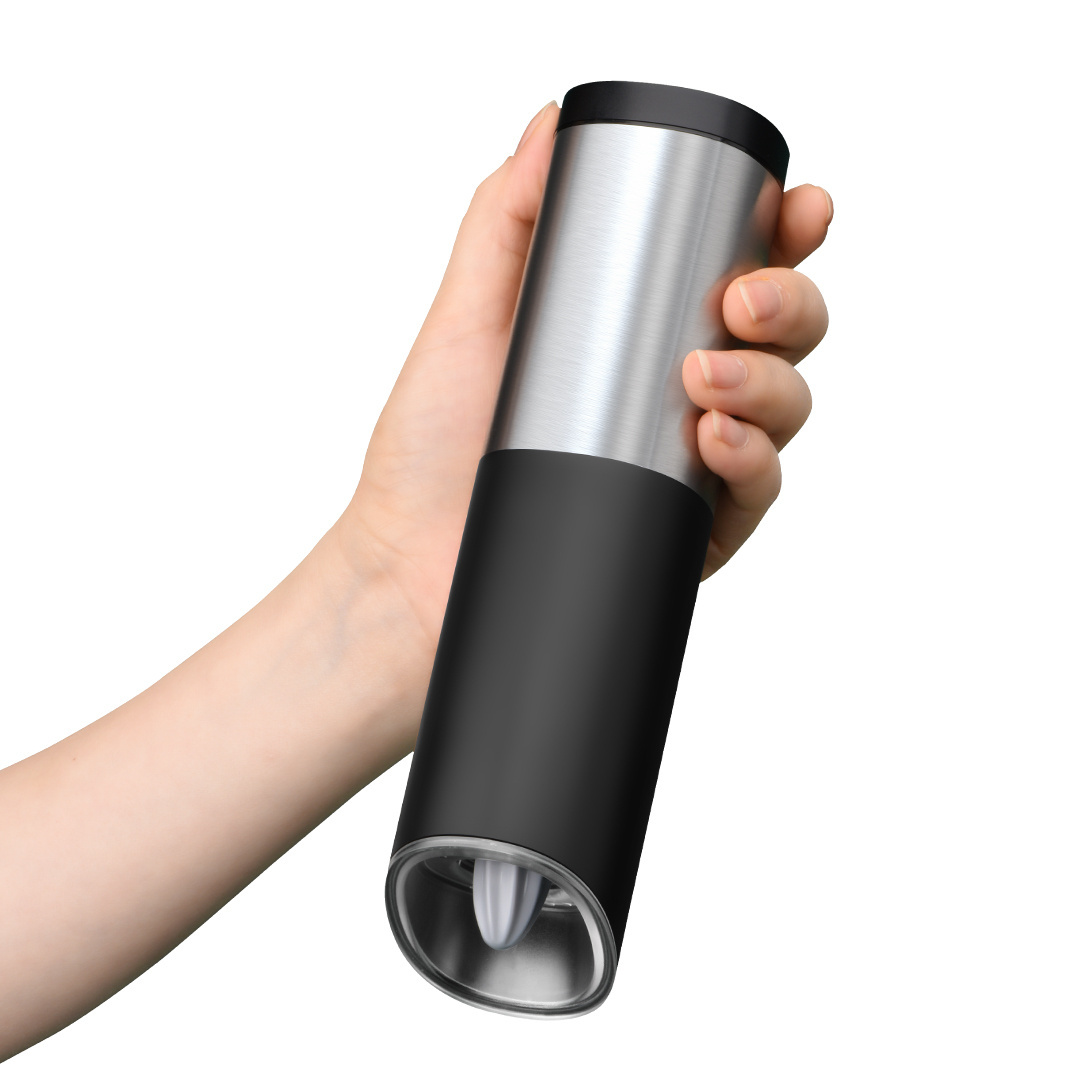 Peppercorn Shakers Automatic Stainless, Steel Electric Gravity Ceramic Refillable Usb Charger Salt And Pepper Grinder Mill/