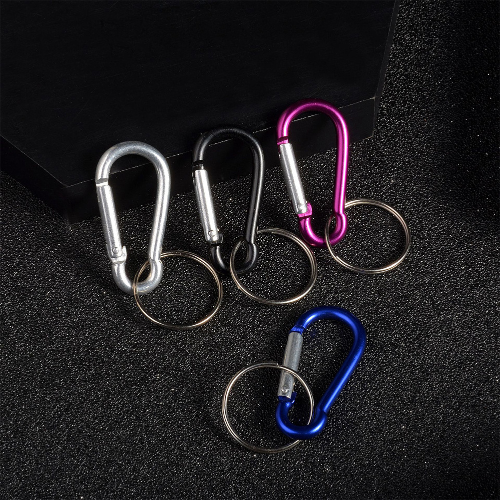 Metal Openable Carabiner Buckles Connector Spring Oval Ring Snap Clip Trigger For Bag Purse Keychain