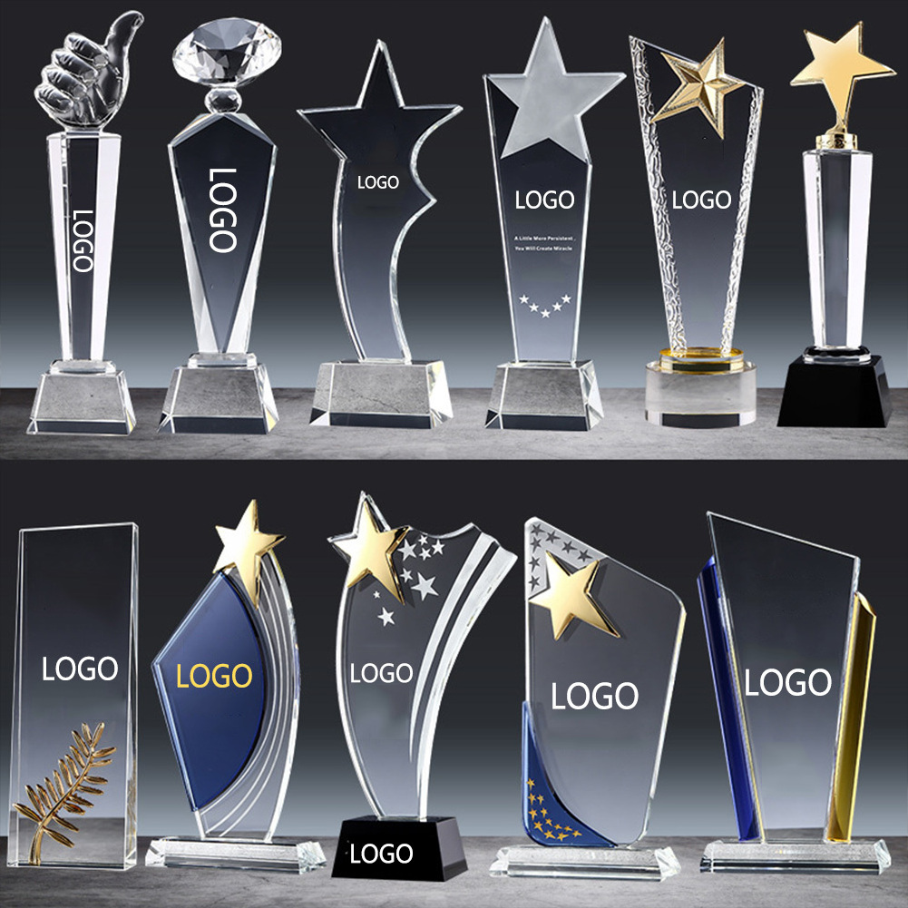 Cheap Wholesale K9 Blank, Custom 3d Laser Engrving Round Glass Awards Crystal Glass Trophies For Business Gift/