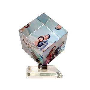 6cm Clear Crystal Cube Stand Ball Engraved Unique Golf Cube Crystal Glass Beads Square Islamic Crystal Cube