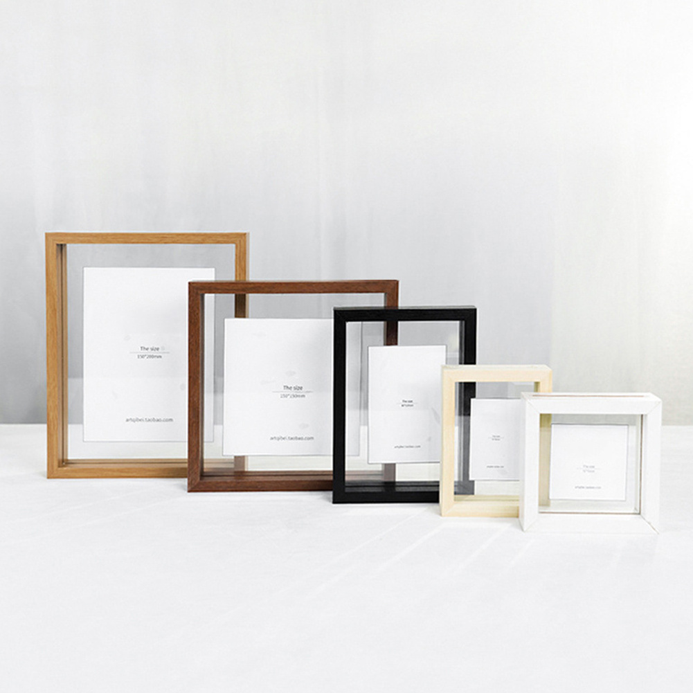 Wood Photo Frame Double, Glass Photo Frame A0 A1 A2 A3 A4 6R 4R Size Herbarium Picture Frame/