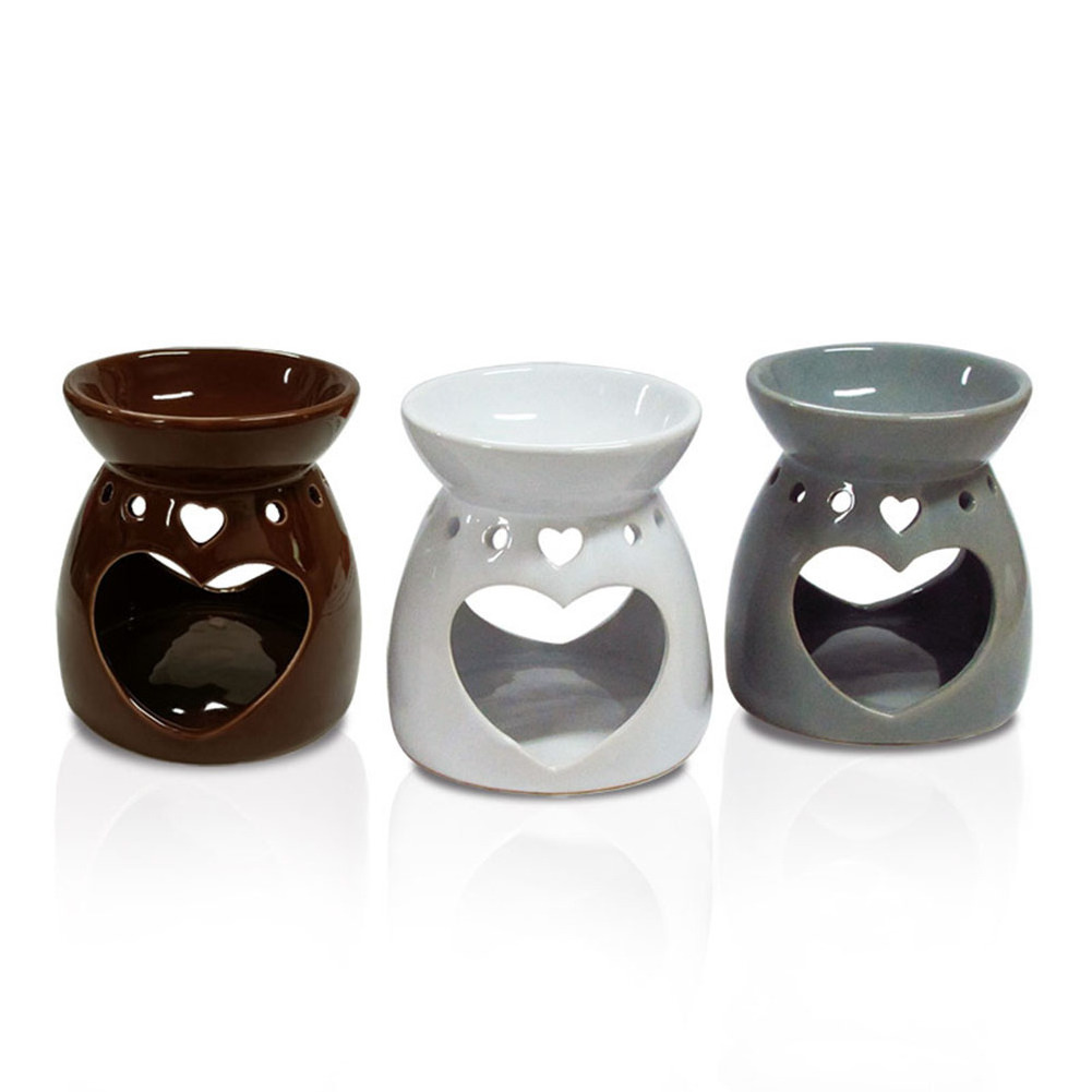 Hot Sale Hearts, Hollow Ceramic Oil Burner Wholesale Ceramic Wax Melter Warmer Lamp Candles Essential Oil Incense Burners