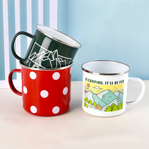 2024 New Arrival Fashion Christmas Gifts Green Red Coffee Mug Sublimation Christmas Enamel Mug