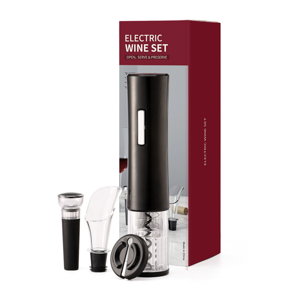 2023 Planner Premium Battery, Operated Stainless Steel Automatic Red Wine Accessories Glasses Gift Box Set/