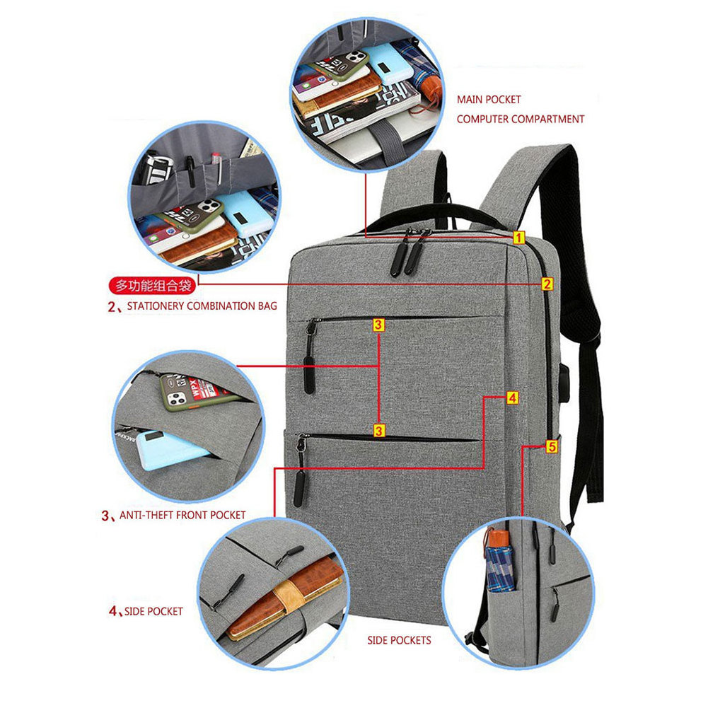 Computer Backpack For Travelling, Men Laptop Backpack With Logo Usb Tsa Lock Mens Travel Business Laptop Usb Backpack Bags/