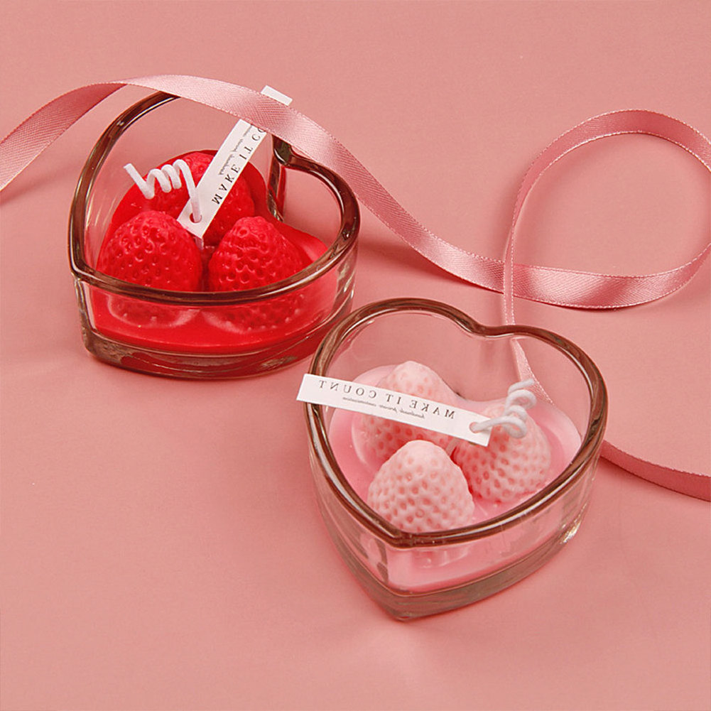 Latest Heart Shaped Transparent, Glass Jar Tealight Small Size Colorful Soy Wax Aromatherapy Scented Candle For Decoration