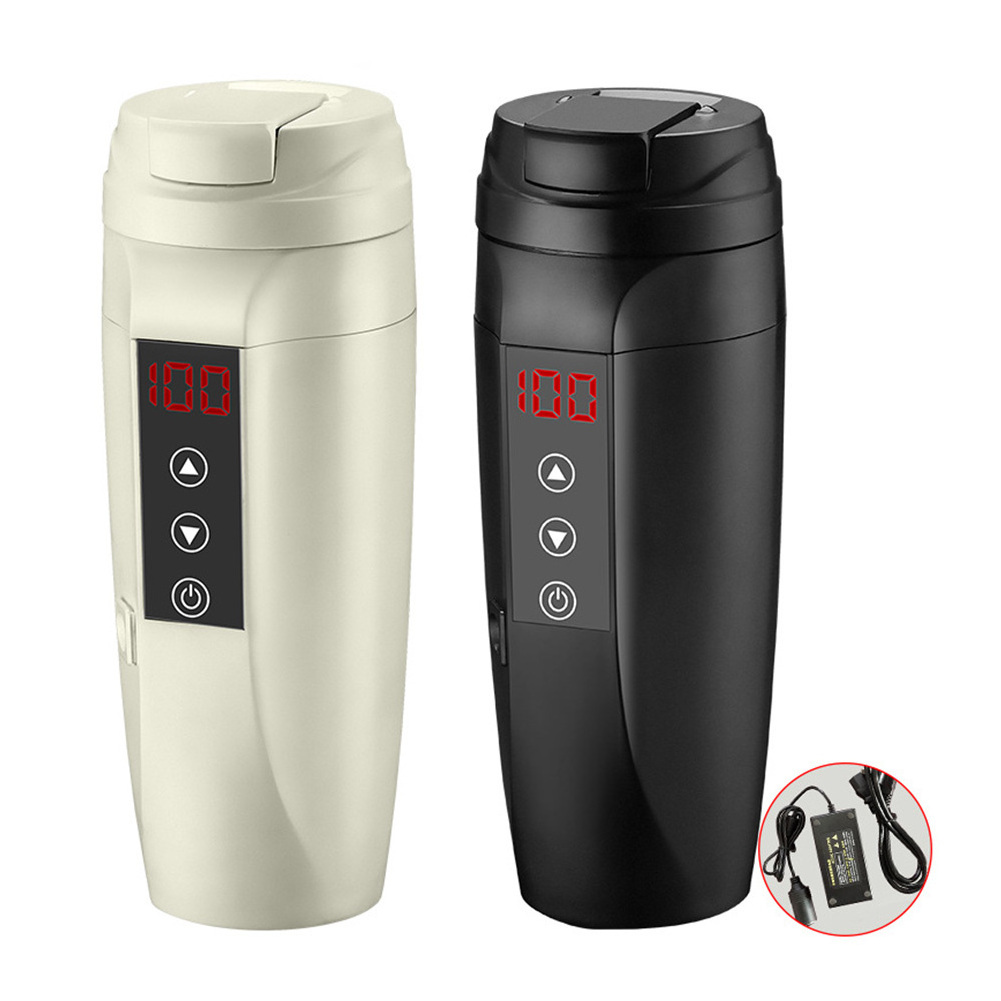 Smart Travel Car Mug, 12v Kettle Stainless Steel Vacuum Electric Heating Temperature Control Coffee Cup/