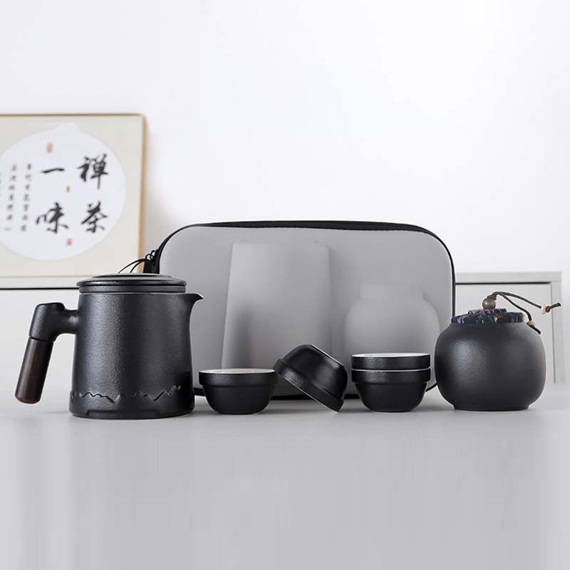 Portable Travel Tea Set Outdoor Chinese Small Teapot A Pot Of Four Cups Set Logo Printable